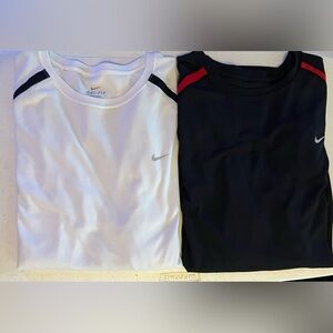 Nike Dri-FIT White and Black Long Sleeve T-Shirts 2XL